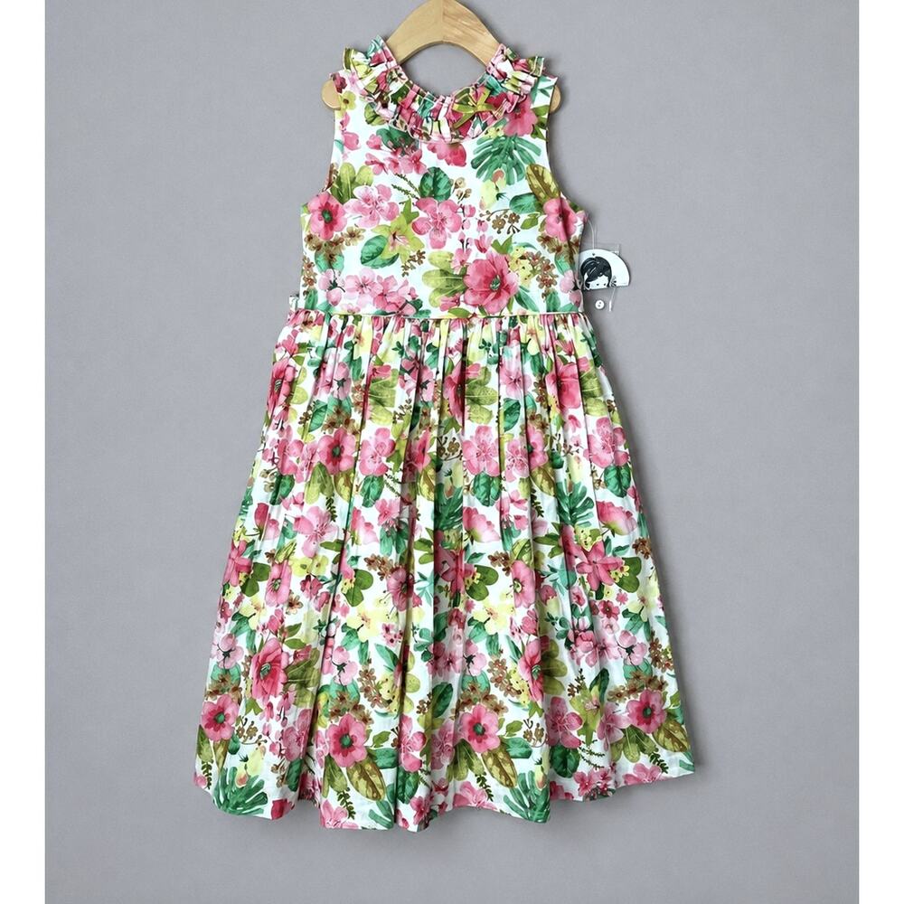 NWT Sarah Louise Floral Pink/Green Special Occasion Party Dress Girls 8/128 cm